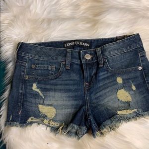 EXPRESS low rise denim shorts